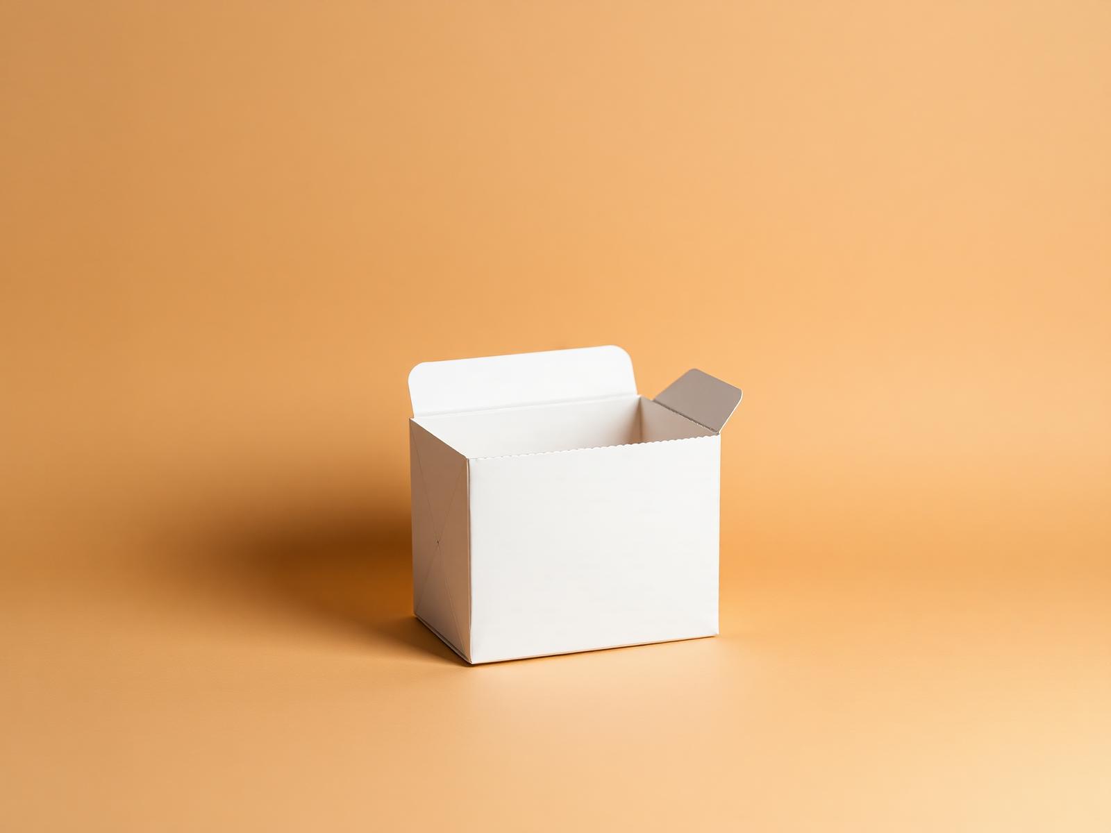 Protótipo de embalagem em papel cartão sem impressão.